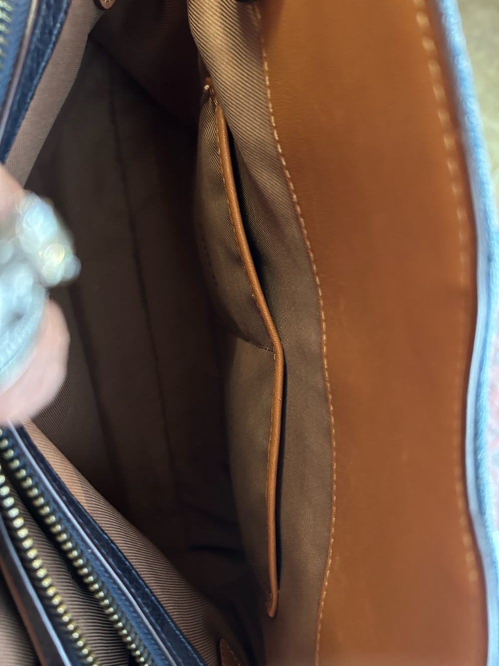 Coach Mercer 30 Blue Denim and leather satchel with crossbody strap GORGEOUS - Picture 8 of 10